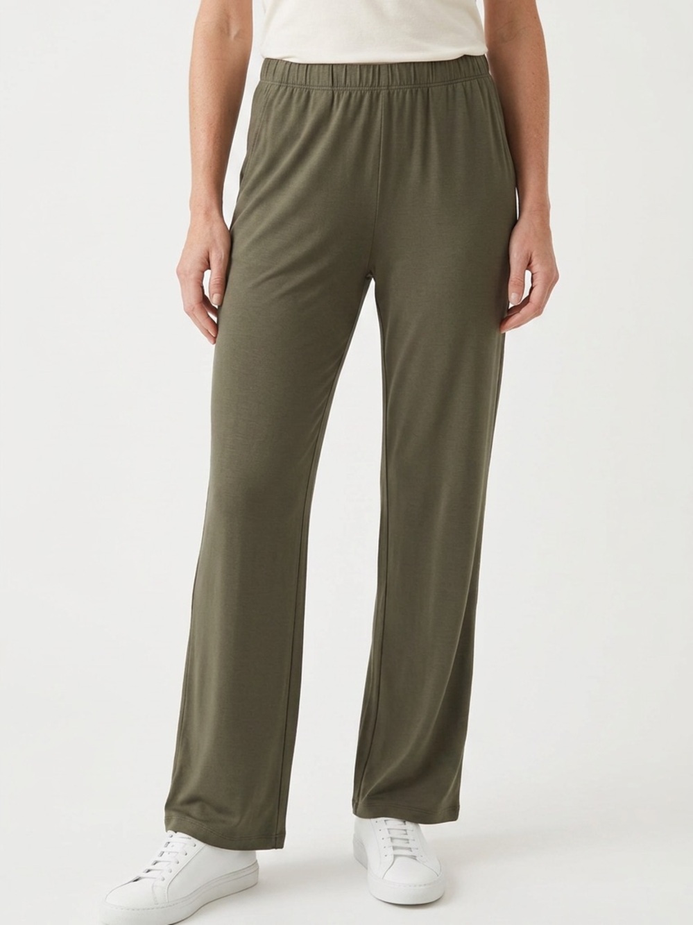 BUGATCHI | Green Casual Pants Elastic Waist Women’s Size Medium